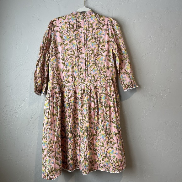 Women's Dress Millier Pink Floral Boho Cottagecore XS Peasant Lace Coquette Cute - Picture 9 of 9